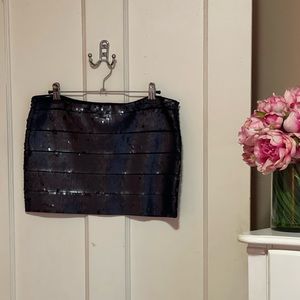 Haute Hippie Sequin Mini Skirt w Side Zip